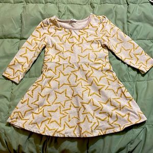 3T Gap dress with gold sparkle stars